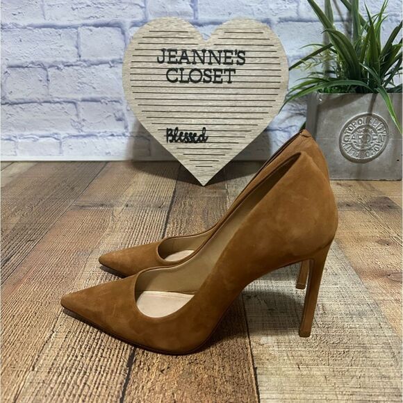 Schutz Lou Pump In dark tan/brown Suede Heels Size US 8.5 B - Picture 6 of 12